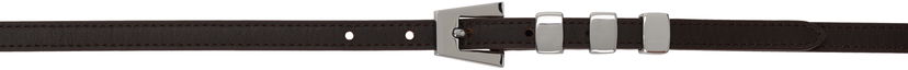 Pojasevi BY FAR Nappa Leather Belt With Triangular Buckle Smeđa | MWTST003CL013BR023PL