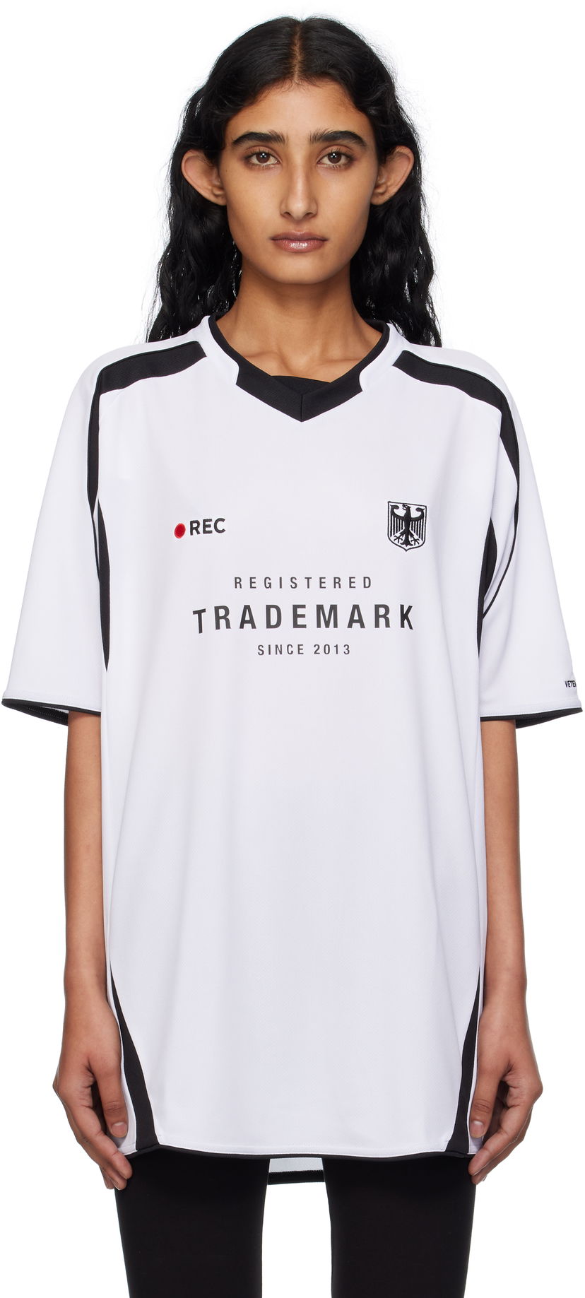 Dres VETEMENTS Vetements 'Trademark' Football T-Shirt Bijela | UH76TR500W