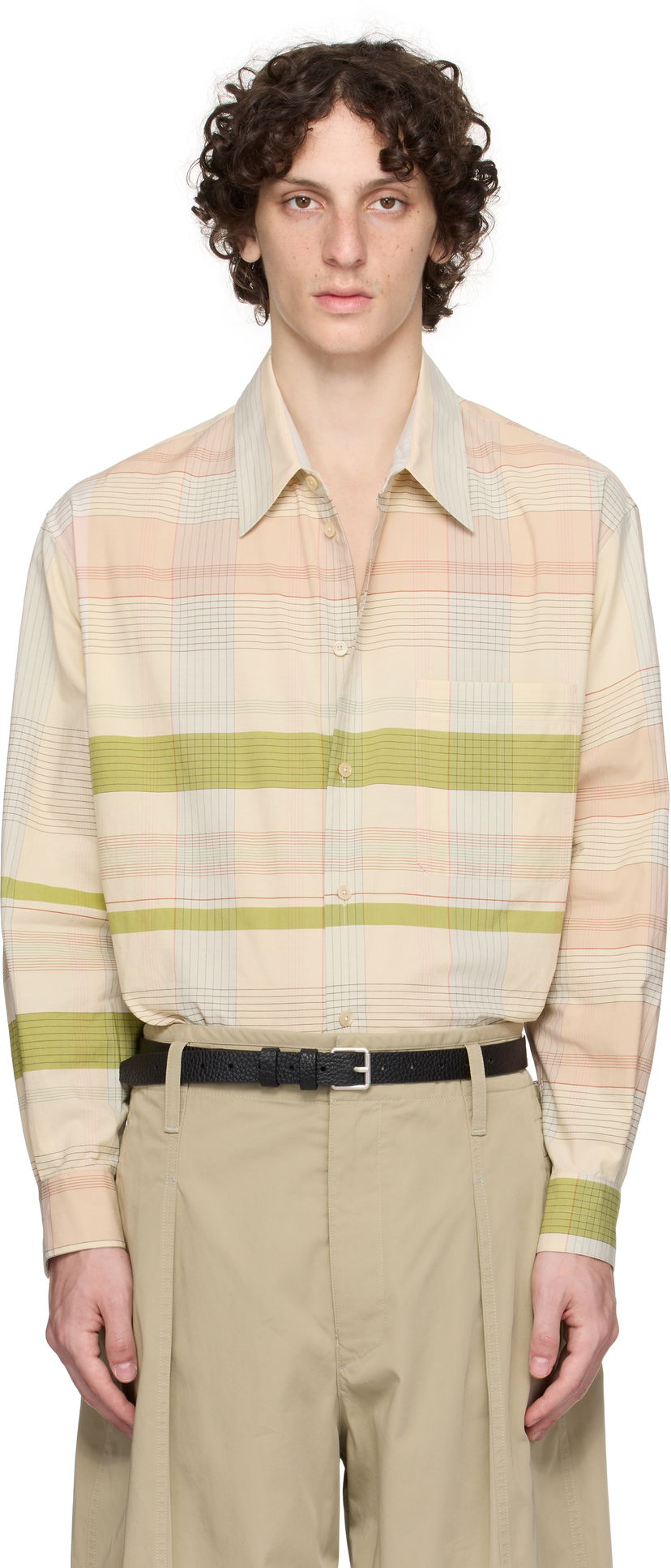 Košulja LEMAIRE Lemaire Relaxed Plaid Shirt Bež | SH1176 LF1396