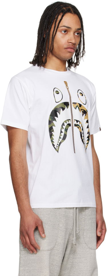 Majica kratkih rukava BAPE A Bathing Ape 1st Camo Separate Shark Graphic T-Shirt Bijela | 001TEL301018M, 1