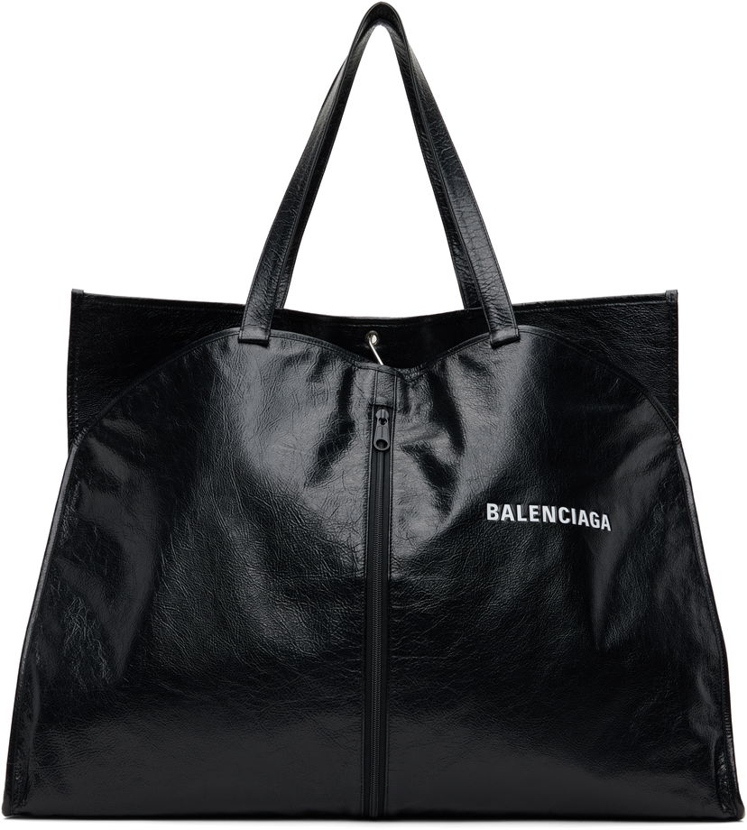 Tote bag Balenciaga Balenciaga Shopper Garment Tote Crna | 8116072ABH6