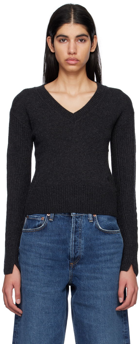 Džemper rag & bone Pierce V-Neck Sweater Siva | WAS22HS029CA29