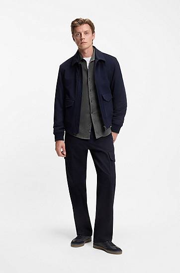 Košulja BOSS BECKHAM x BOSS slim-fit shirt in cotton jersey Siva | 50554861, 1