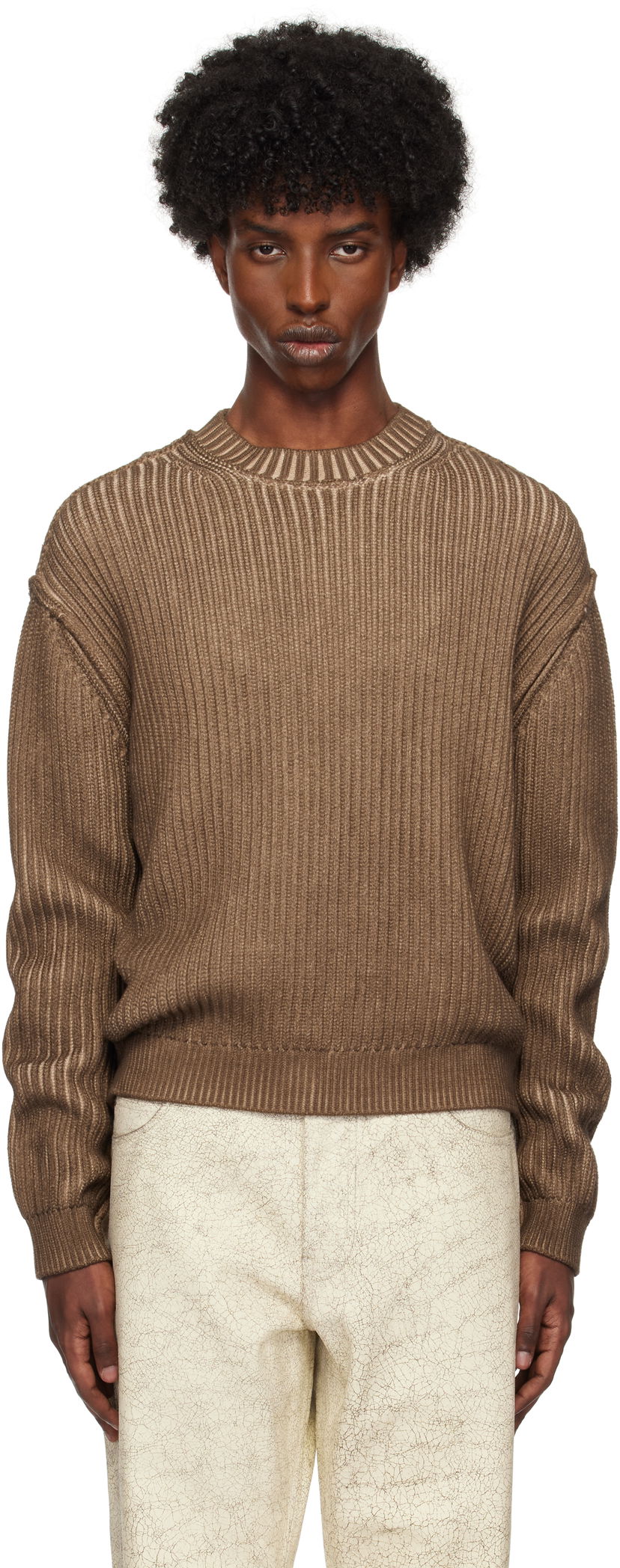 Džemper GUESS Vintage Washed Crewneck Sweater Smeđa | M4BR03Z3GL0F193