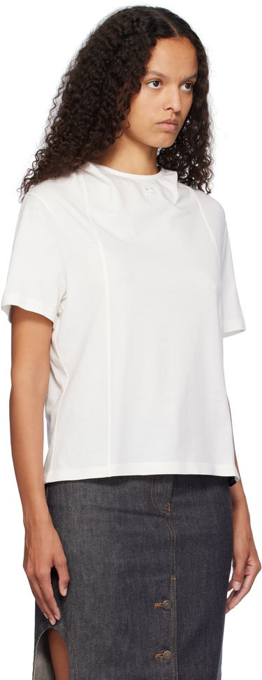 Majica kratkih rukava Courrèges Short Sleeve Cropped T-Shirt Bijela | 424JTS159JS0175, 1