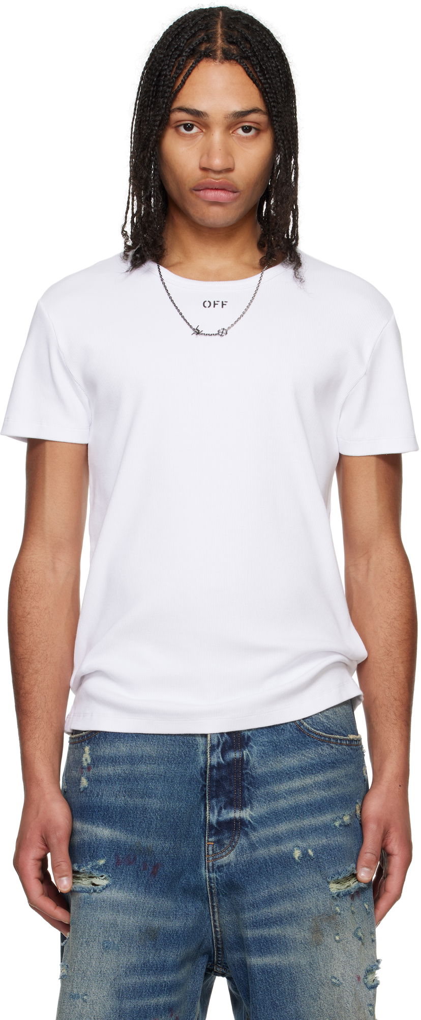 Majica kratkih rukava Off-White Off-White Stamp Rib T-Shirt Bijela | OMUY007C99JER0010110