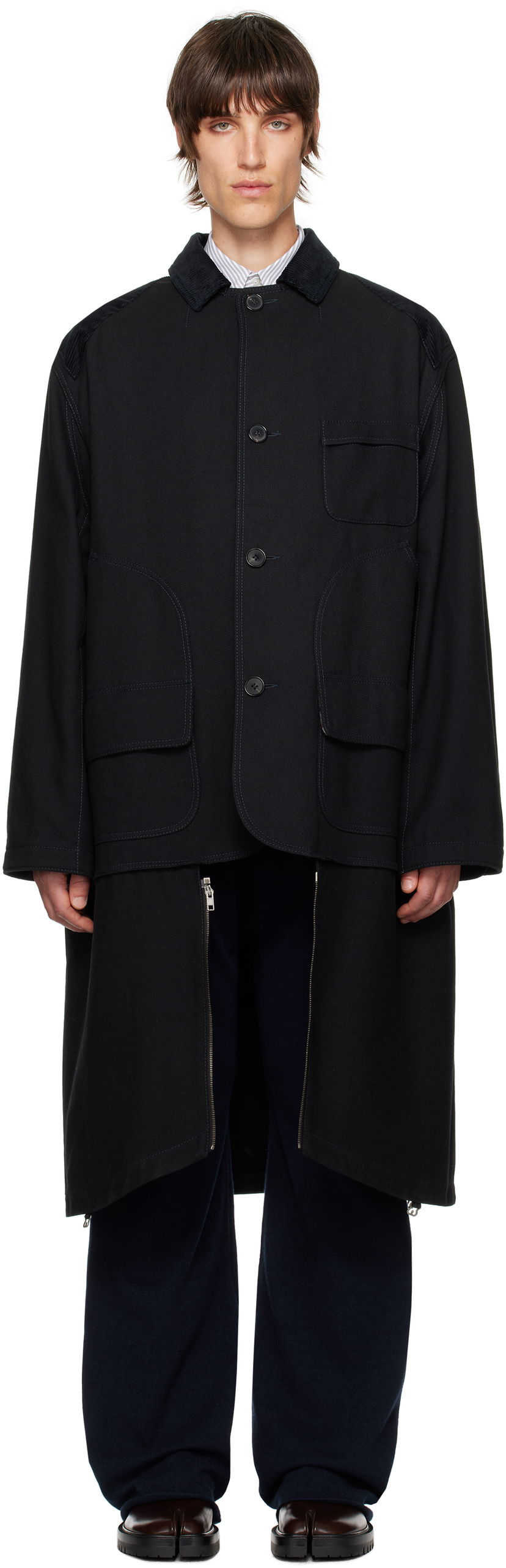 Kaputi Maison Margiela Heavy Cotton Double Coat Crna | S51AA0352 S53229