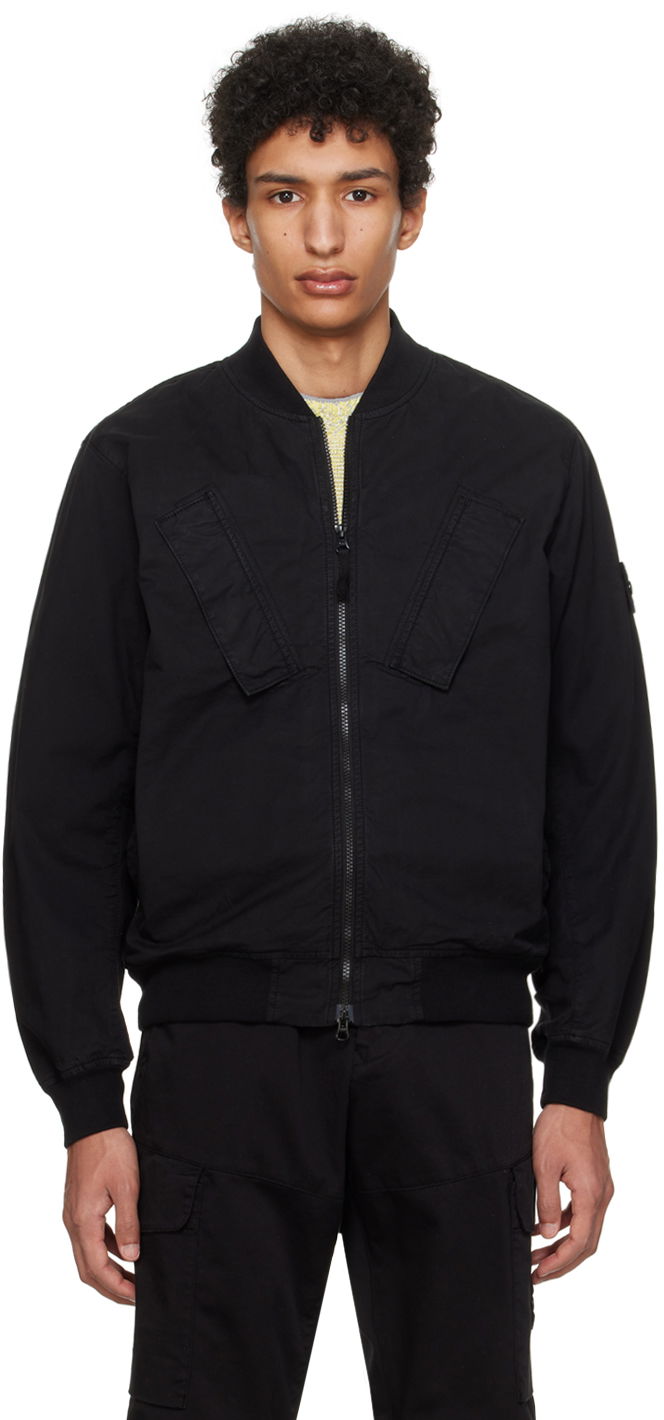 Bomber jakna Stone Island Garment-Dyed Bomber Jacket Crna | 801542510