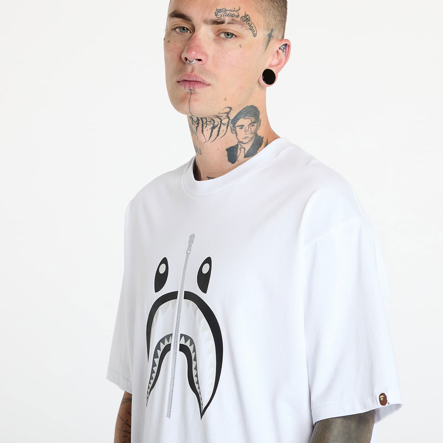 Majica kratkih rukava BAPE A BATHING APE Shark Tee White Bijela | 001TEK701311M WHT, 1