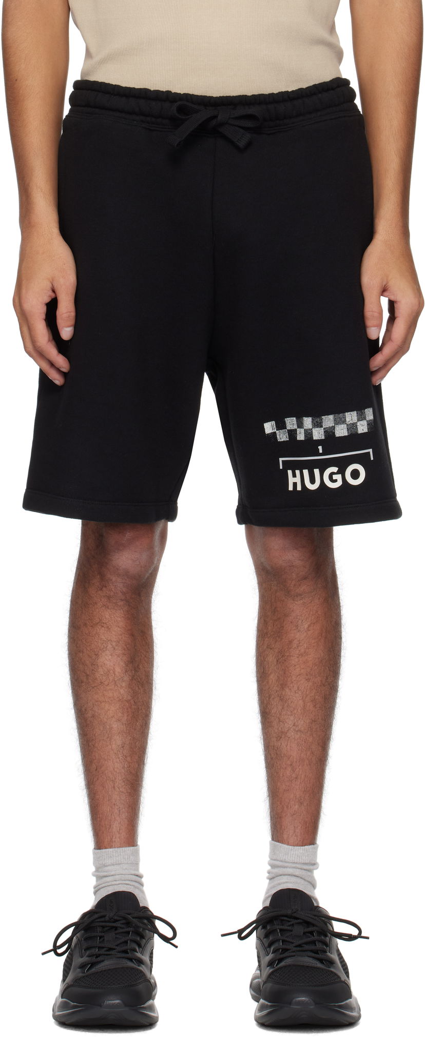 Kratke hlače BOSS Hugo Racing Print Shorts Crna | 50531759