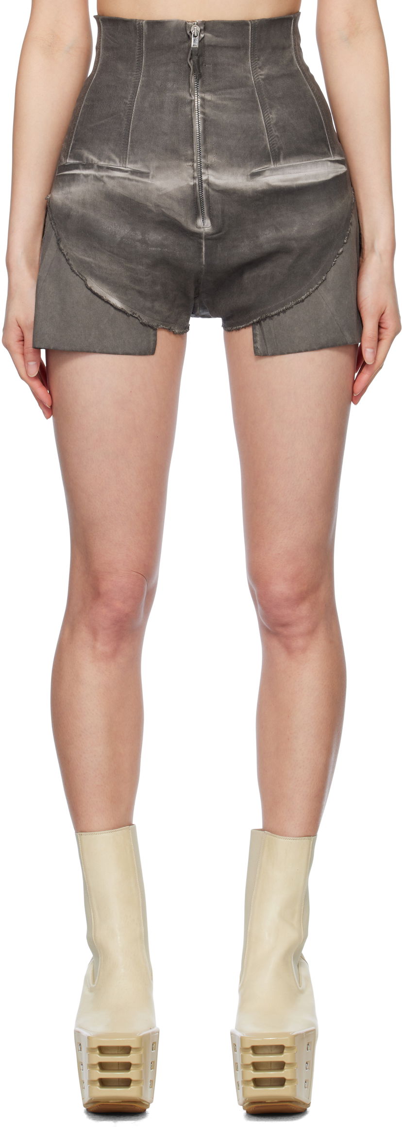 Kratke hlače Rick Owens Rick Owens DRKSHDW Hollywood Dirt Cutoff Denim Shorts Siva | DS01E3313 SCF