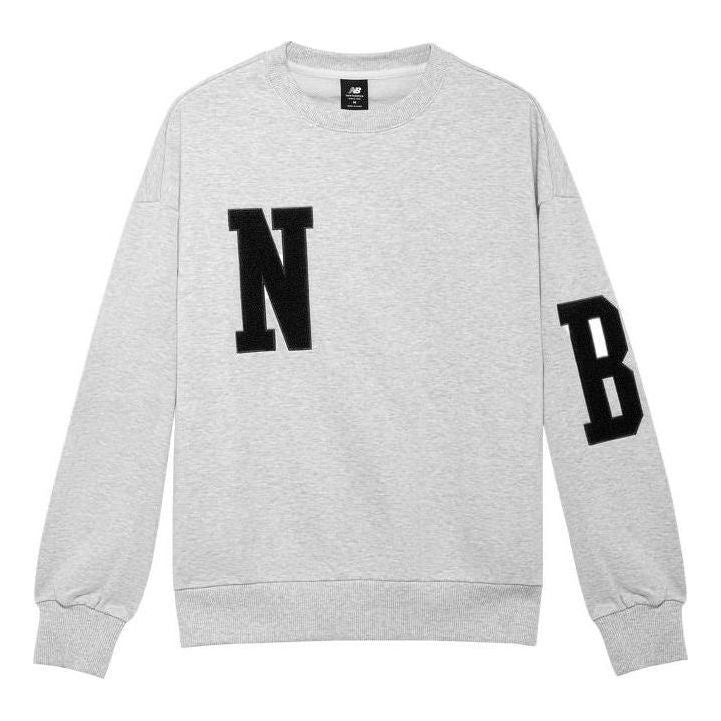 Dukserice New Balance Logo Letters Sweatshirt Siva | AMT23331-DLE