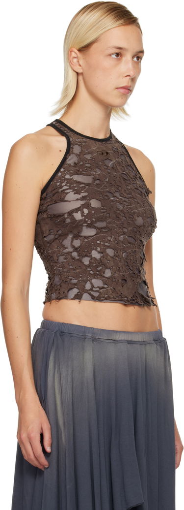 Majica bez rukava Diesel Destroyed Layered Halter Tank Top Smeđa | A18523 0IKCK, 1