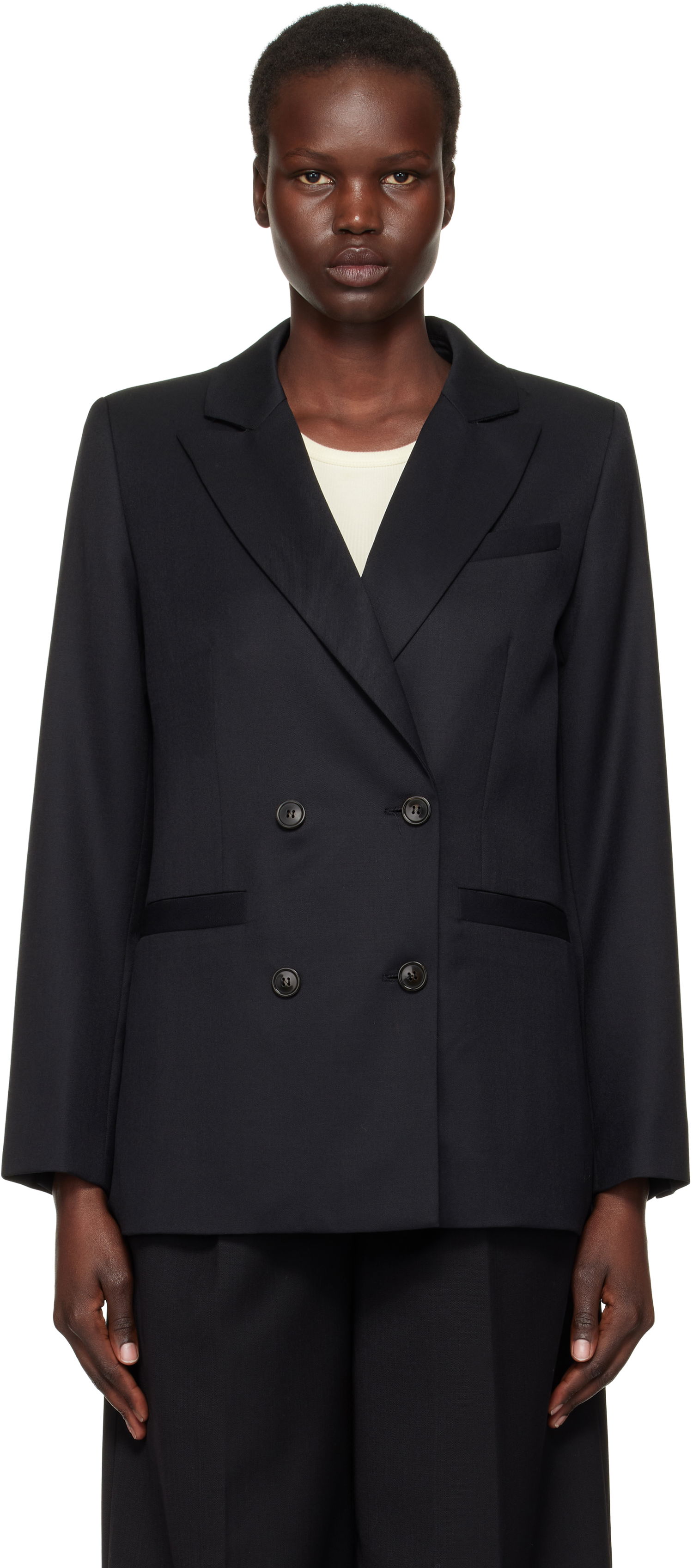 Kaputi A.P.C. A.P.C. Lucy Double-Breasted Blazer Crna | WOAPO-F03212, 0