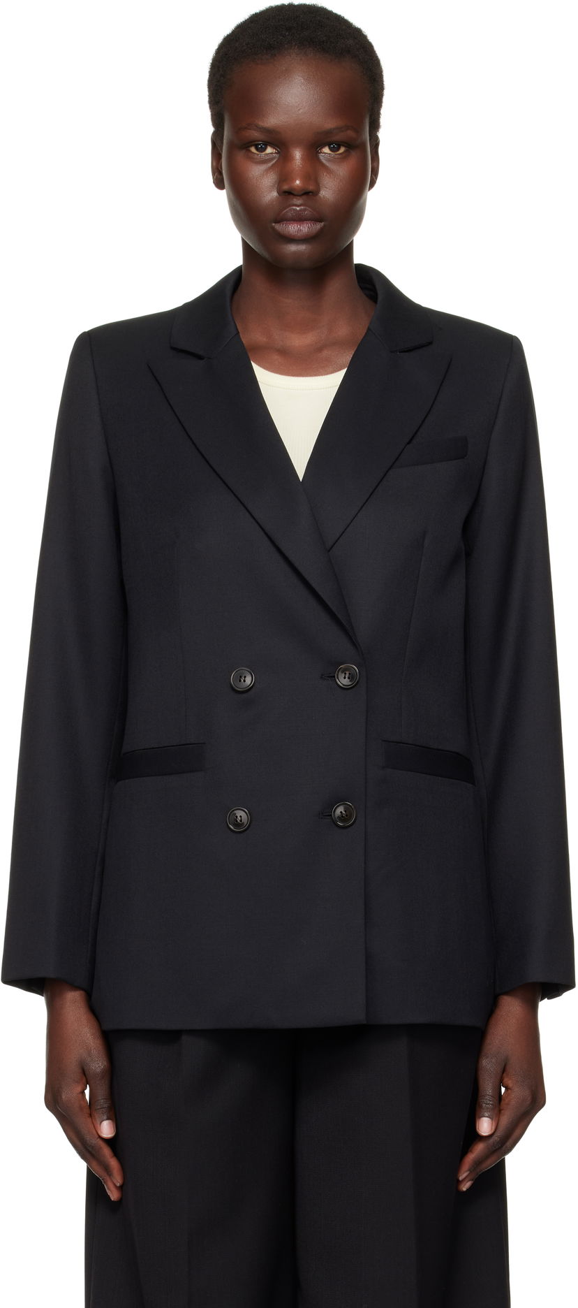 Kaputi A.P.C. A.P.C. Lucy Double-Breasted Blazer Crna | WOAPO-F03212