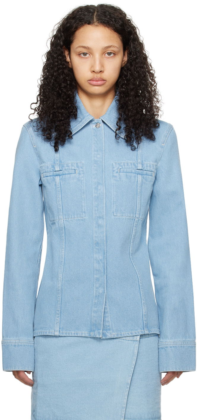 Jakna Nanushka Mireio Denim Jacket Plava | NW23RSSH01152