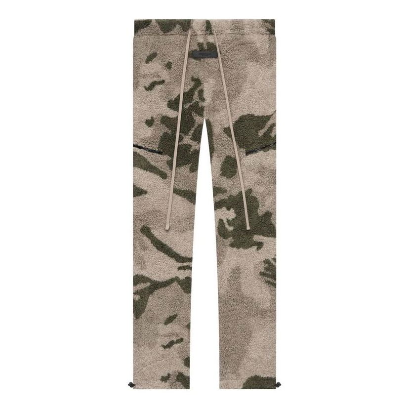 Trenirka Fear of God Essentials Polar Fleece Camo Pants Zelena | FOG-SS22-099