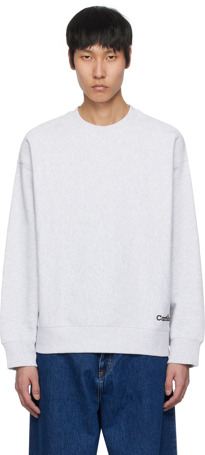 Džemper Carhartt WIP Label Script Sweatshirt Siva | I034429