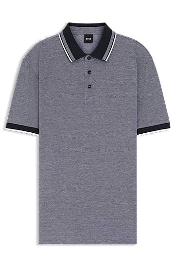Polo majica BOSS BOSS Oxford Cotton Pique Polo Shirt with Logo Siva | 50521116