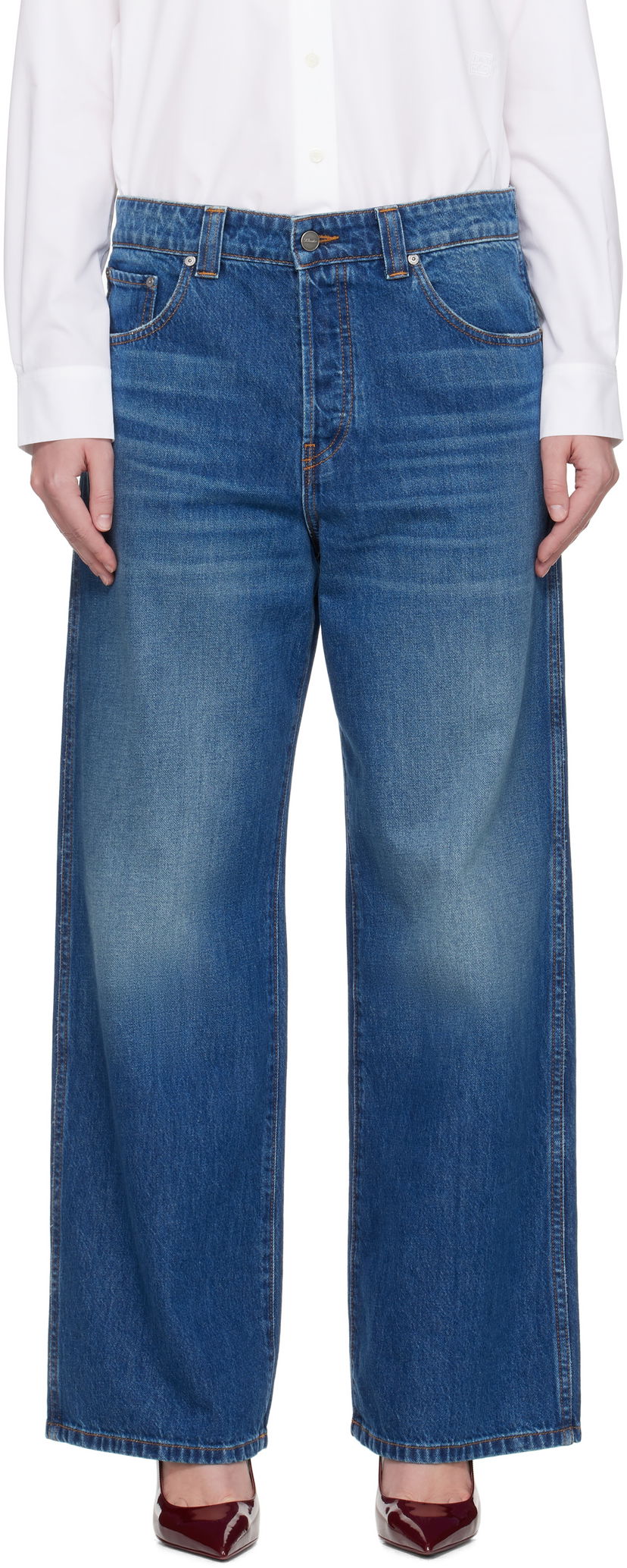 Jeans Khaite KHAITE Winslow Wide-Leg Jeans Plava | 1164917021