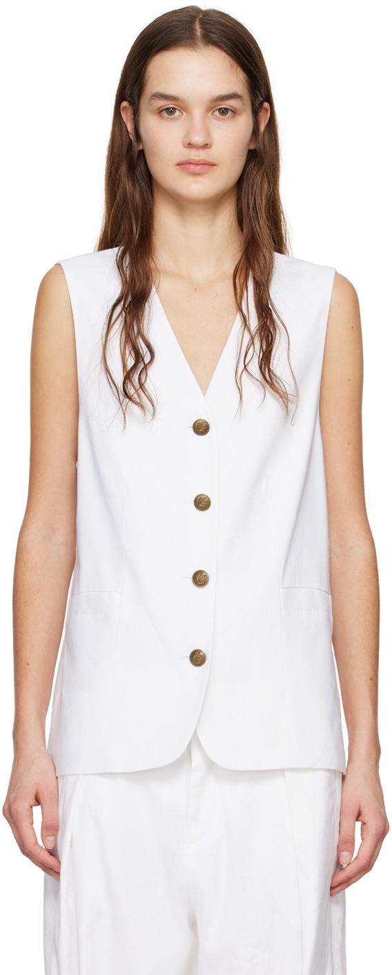 Prsluk rag & bone Buttoned Vest Bijela | WAW24S40207520