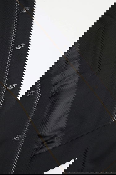 Jakna ADER ERROR Collared Cropped Jacket with Wool Blend and Elasticated Hem Crna | BO01FWJK0106BK, 4