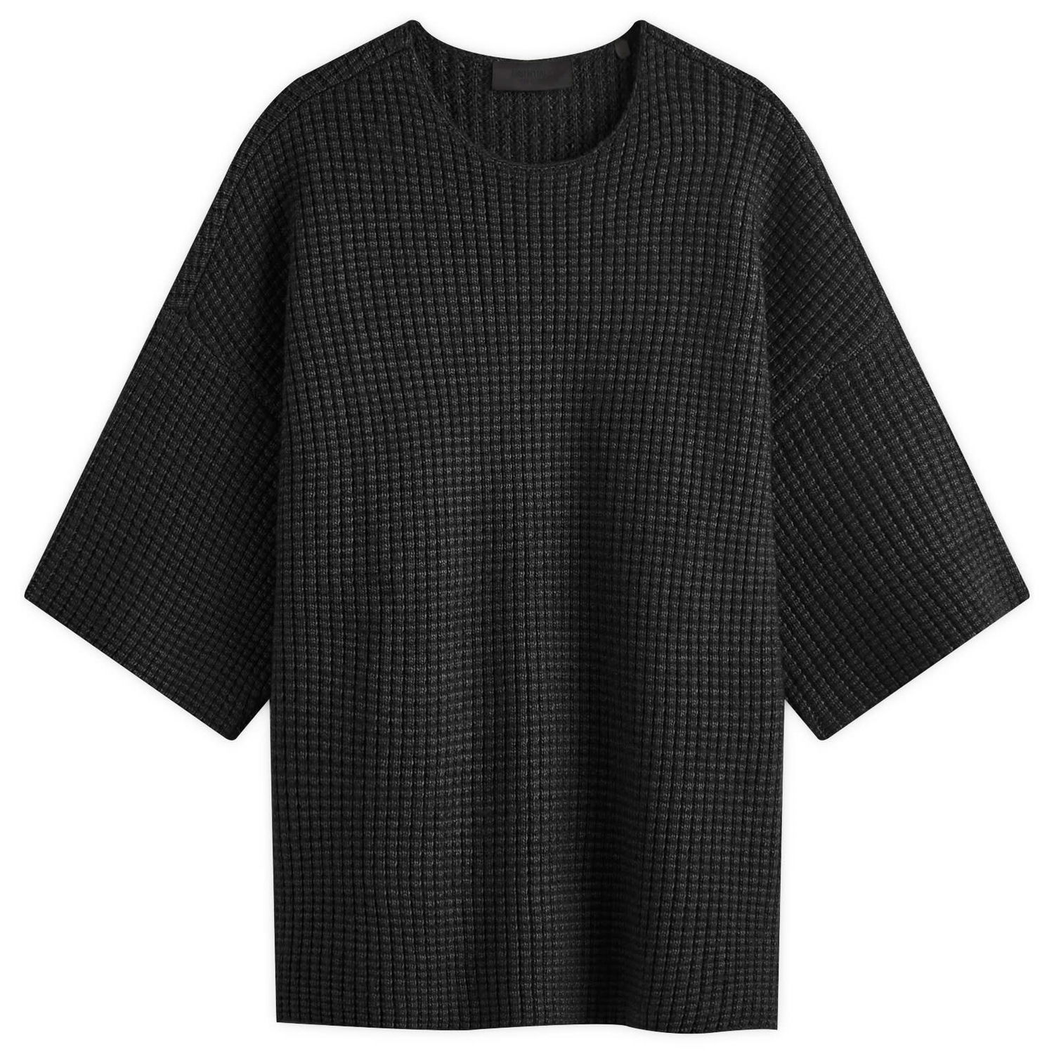 Džemper Fear of God Fear of God ESSENTIALS Heavy Waffle Short Sleeve Crew Sweat, Size X-Large Crna | 192BT246160F, 0