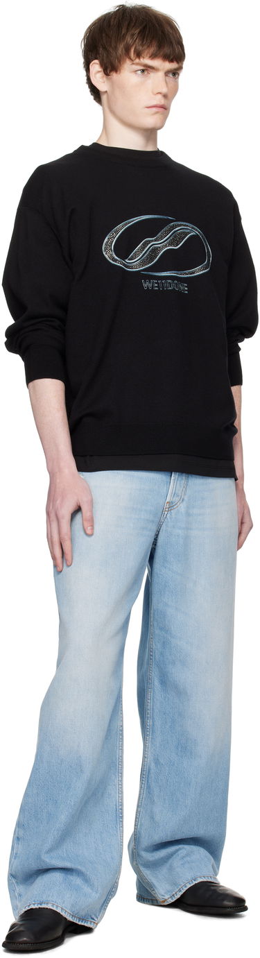 Džemper We11done We11done Logo Rhinestone Knit Pullover Crna | WD-KO2-25-652-U-BK, 3