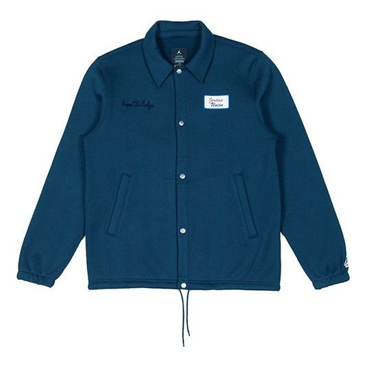Bomber jakna Jordan Jordan x Union LA Embroidered Logo Lapel Coach Jacket Plava | DB8261-454