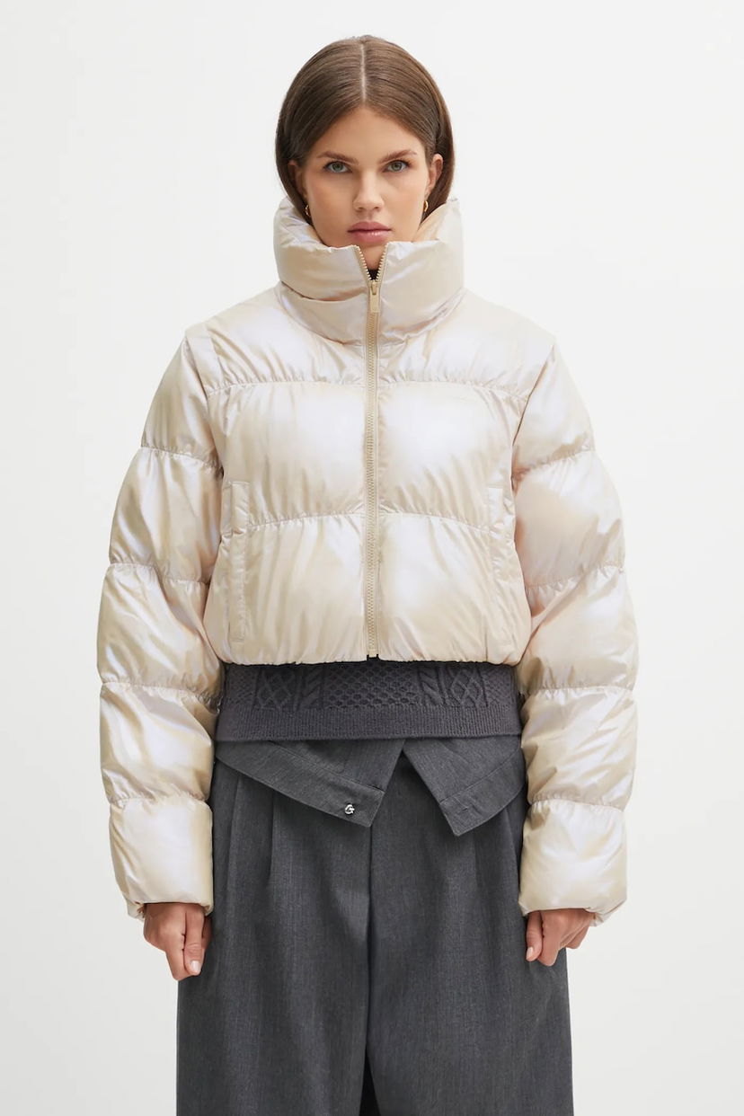 Pernata jakna adidas Originals adidas Originals Ess Glossy Oversized Puffer Jacket Bež | JX2985