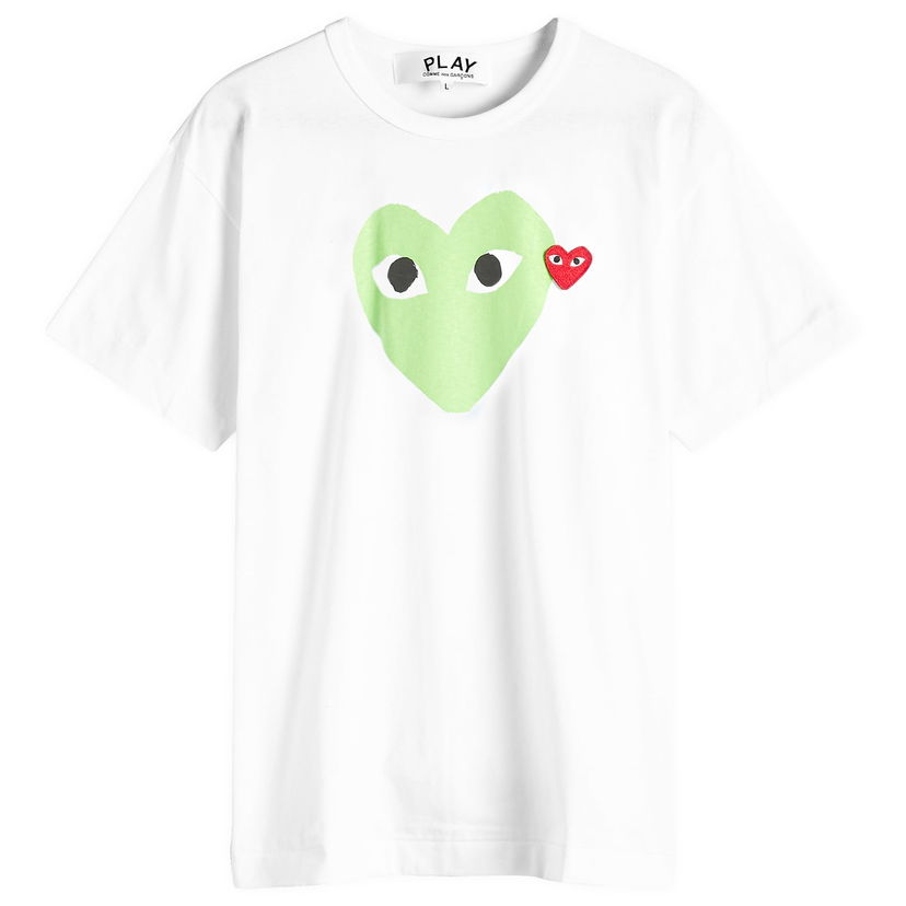 Majica kratkih rukava Comme des Garçons Play Red Heart Colour Heart T-Shirt Bijela | AX-T106-051-3