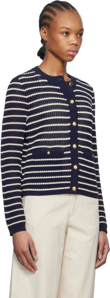 Džemper rag & bone rag & bone Viola Stripe Cardigan Tamnoplava | WAS24S042TG42, 1