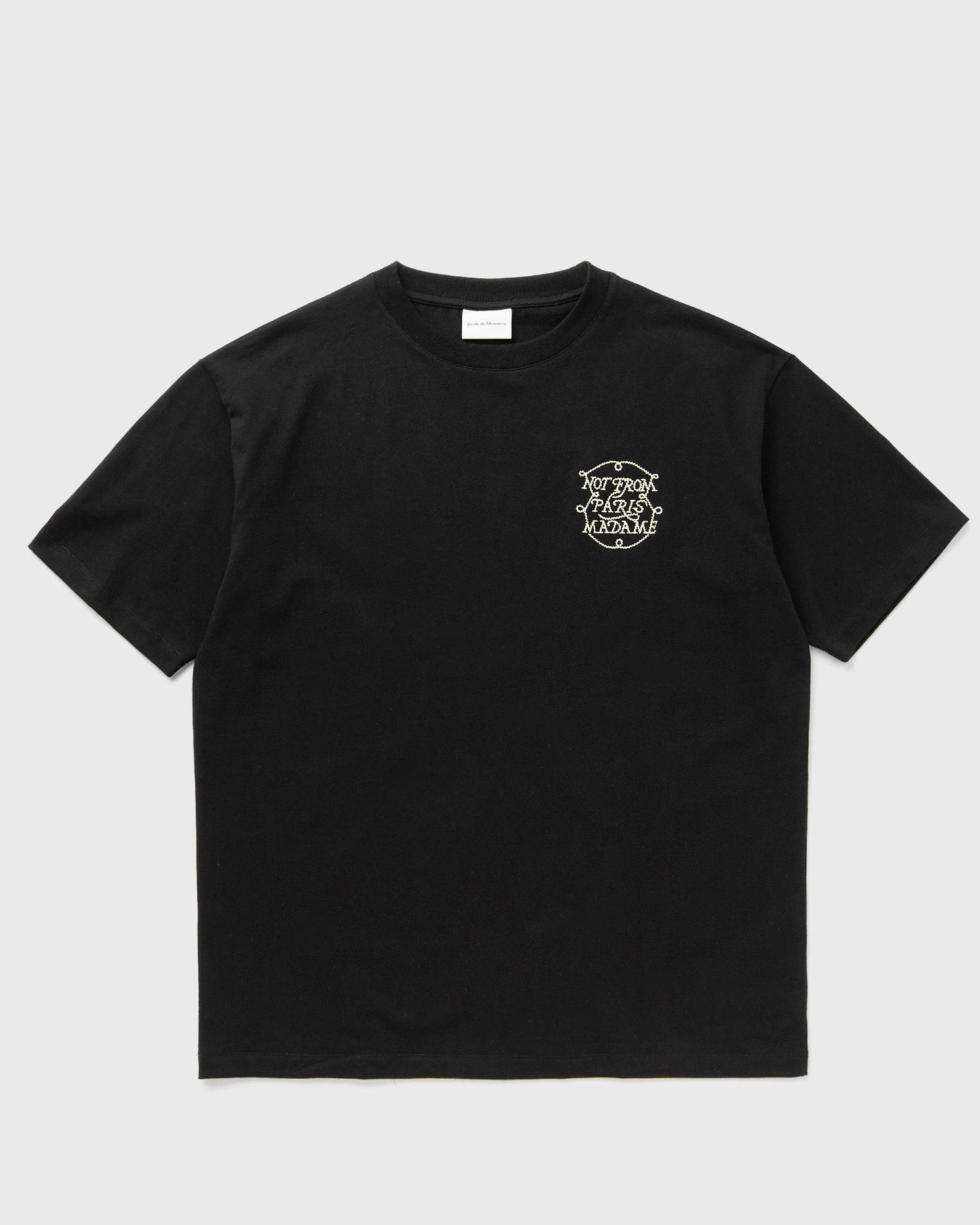 Majica kratkih rukava Drôle de Monsieur Slogan Tresses Graphic T-Shirt Crna | H-TS259-CO134-BL, 1