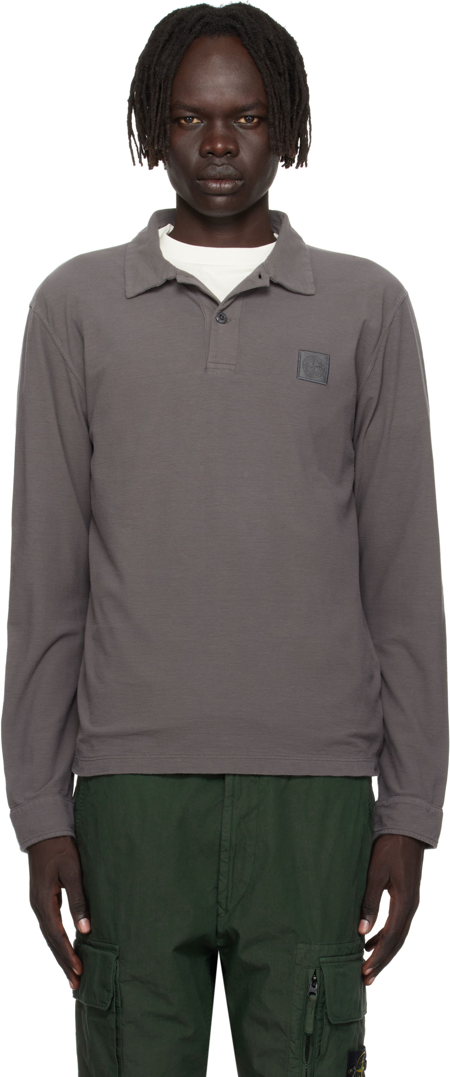 Polo majica Stone Island Stone Island Long Sleeve Cotton Jersey Polo Siva | K2S15 2200011 S0F11, 0
