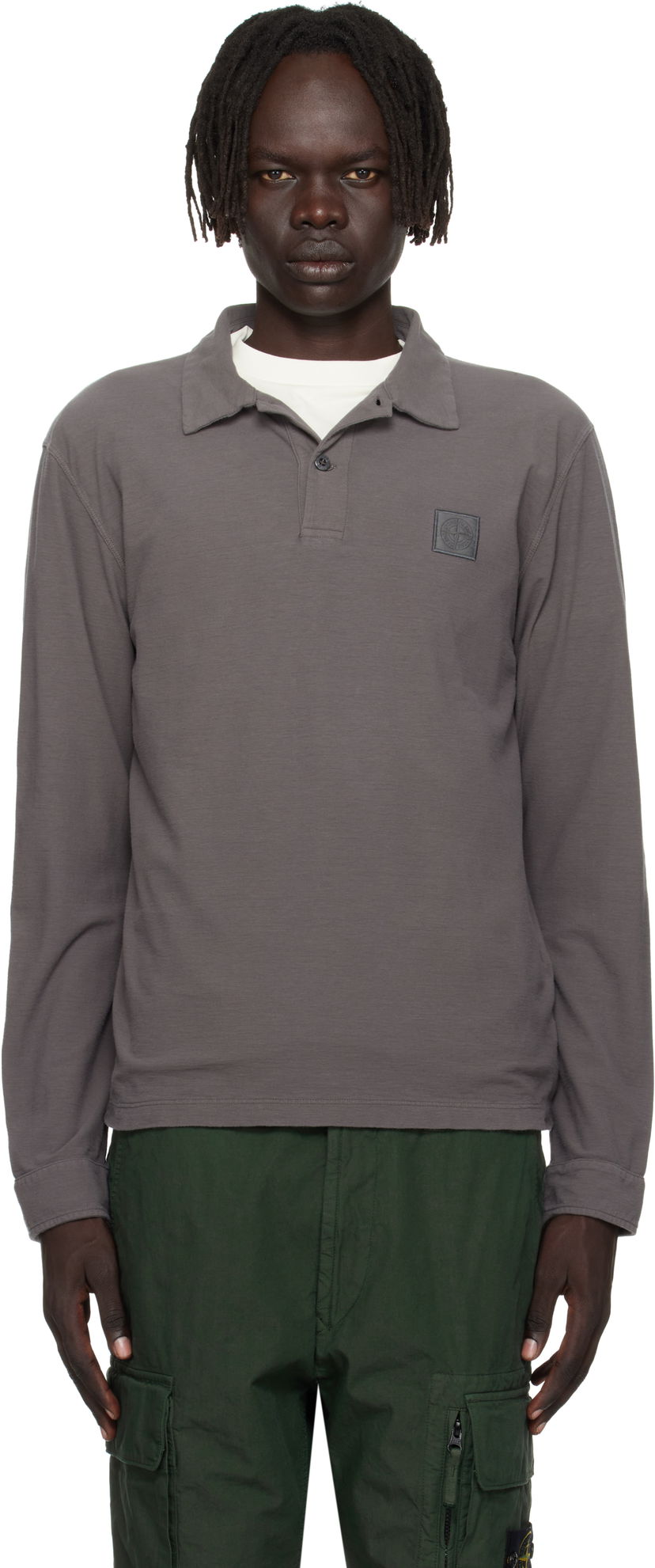 Polo majica Stone Island Stone Island Long Sleeve Cotton Jersey Polo Siva | K2S15 2200011 S0F11