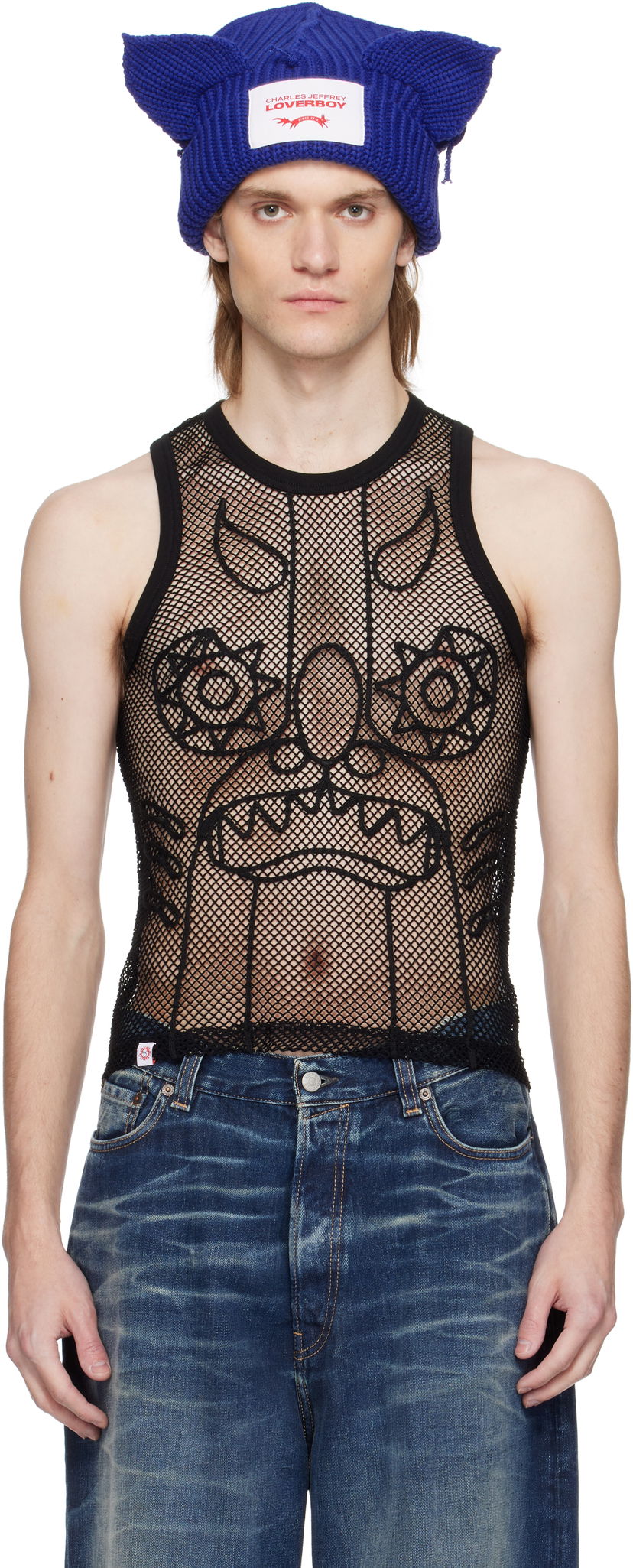 Majica bez rukava Charles Jeffrey Loverboy Charles Jeffrey LOVERBOY Graphic Net Tank Top Crna | 54080301