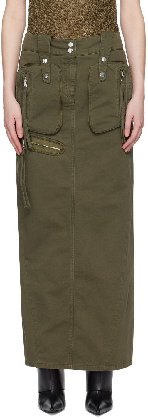 Suknja Blumarine Embroidered Maxi Skirt Zelena | P422J108A