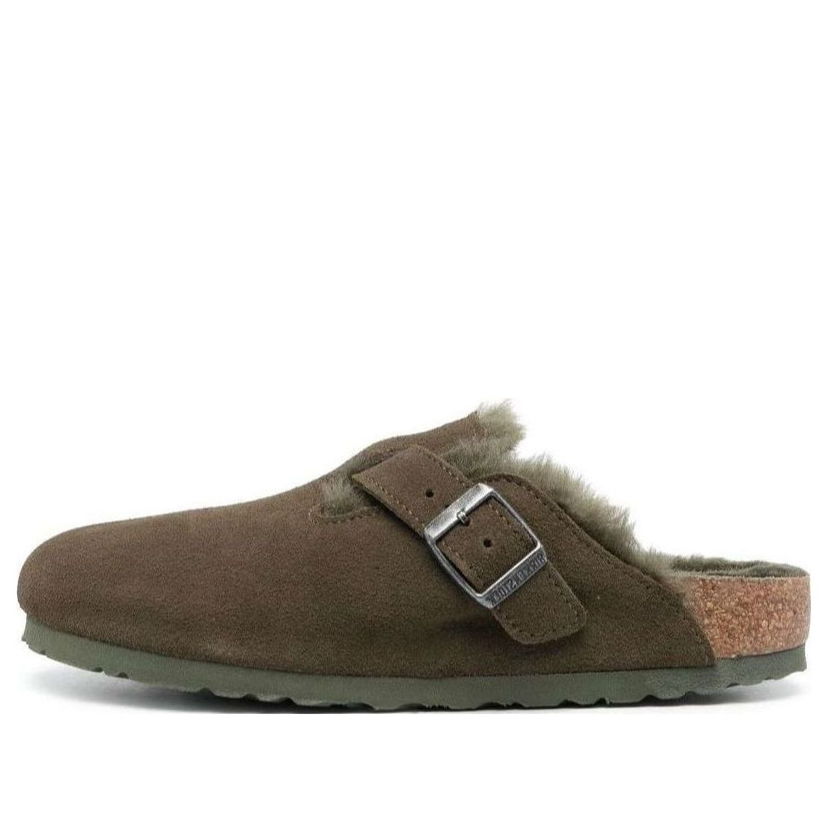 Tenisice i cipele Birkenstock Boston Shearling Suede Narrow Fit Slippers Zelena | 1025667
