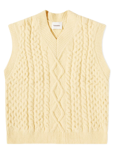 Džemper Nanushka Doan Cable Knit Vest Žuta | NM22FWOW00511