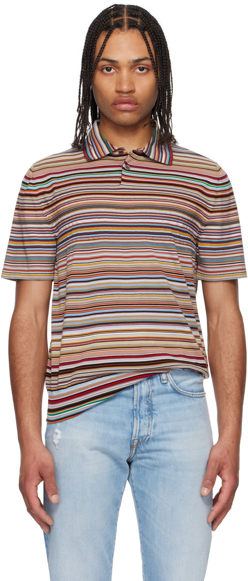 Polo majica Paul Smith Paul Smith Signature Stripe Knitted Polo Višebojno | M1R-270Y-P02682