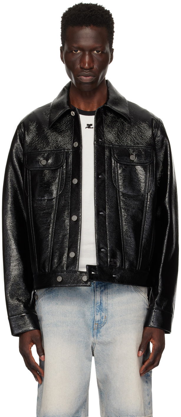 Jakna Courrèges Courrèges Trucker Jacket Crna | VESCBL063VY0014