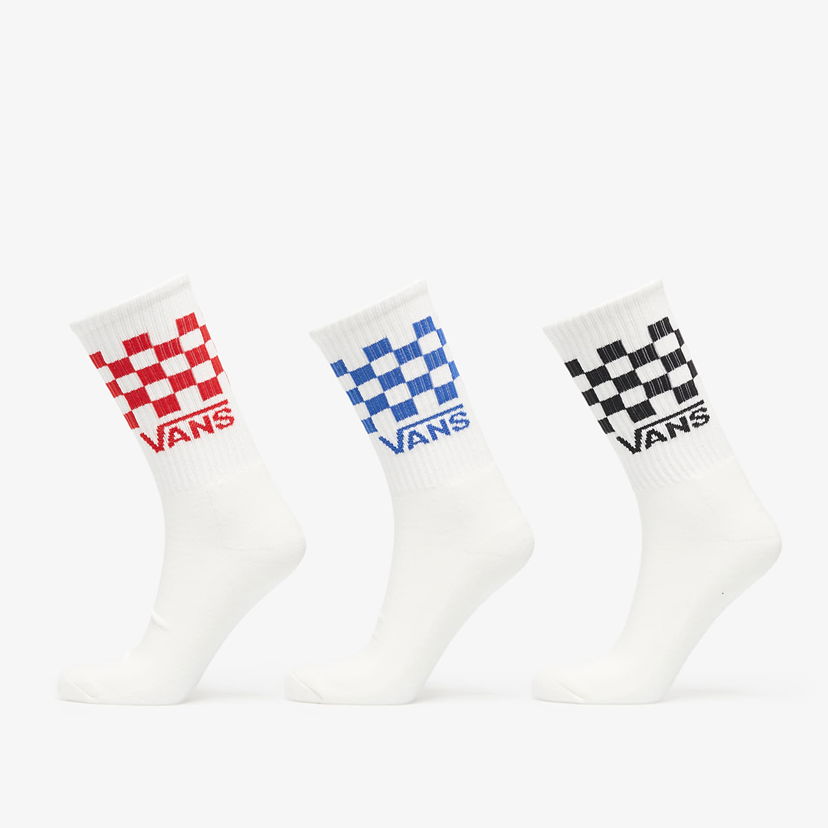 Čarape Vans Vans Classic Check Crew Socks 3-Pack Bijela | VN000QBUWHT1