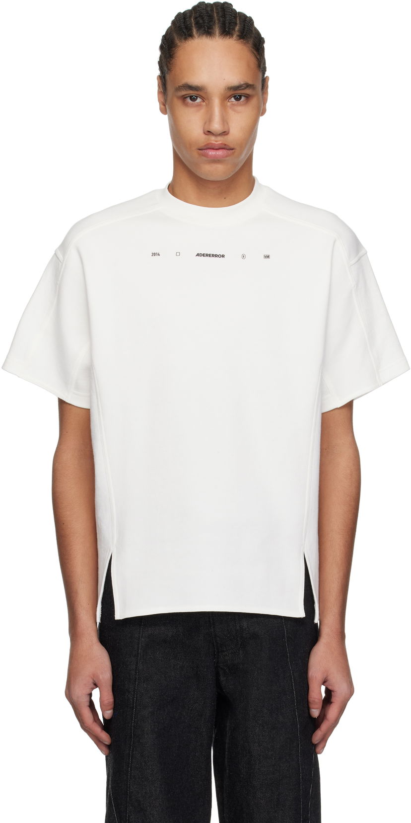 Majica kratkih rukava ADER ERROR ADER error 0103 Split Hem T-Shirt Bijela | BO01SSTS0103OW