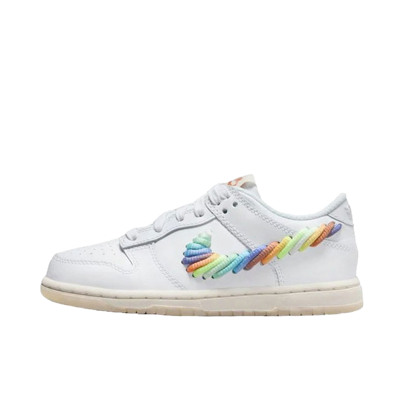 Tenisice i cipele Nike Dunk Low SE Rainbow Lace Swoosh (PS) Bijela | FN4862-100