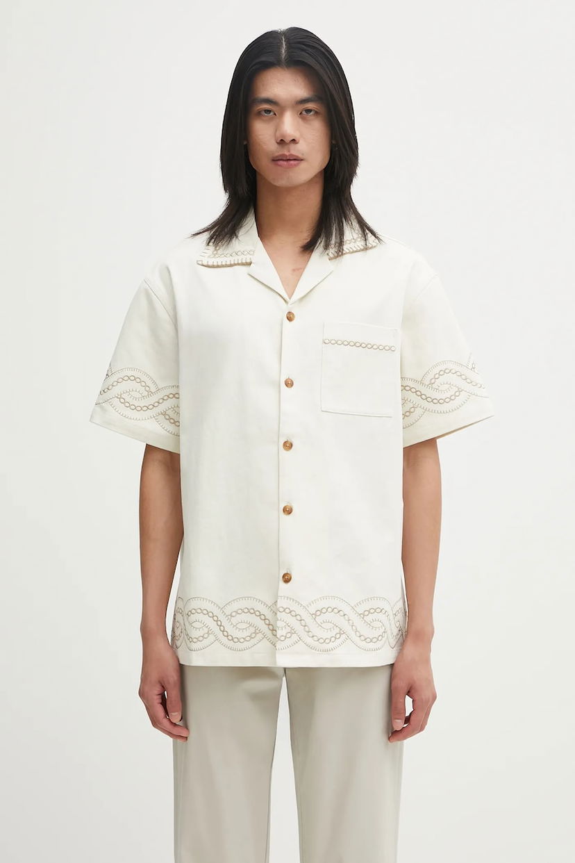 Košulja Drôle de Monsieur Drôle de Monsieur La Chemise BrodEe Tresses Embroidered Shirt Bijela | H.SH227.CO215