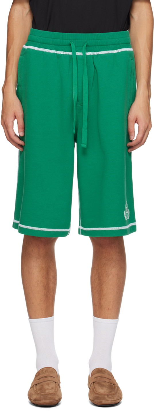 Kratke hlače Dolce & Gabbana Embroidered-Logo Shorts Zelena | GP08BZG7NON
