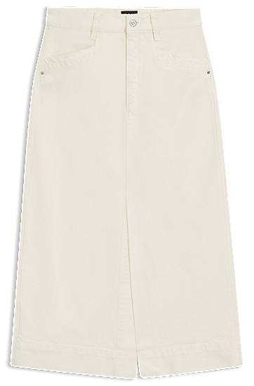 Suknja BOSS Midi Rigid Denim Skirt Bijela | 50542546