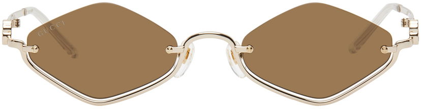 Sunčane naočale Gucci Gold Geometric Sunglasses Metalik | GG1604S-002