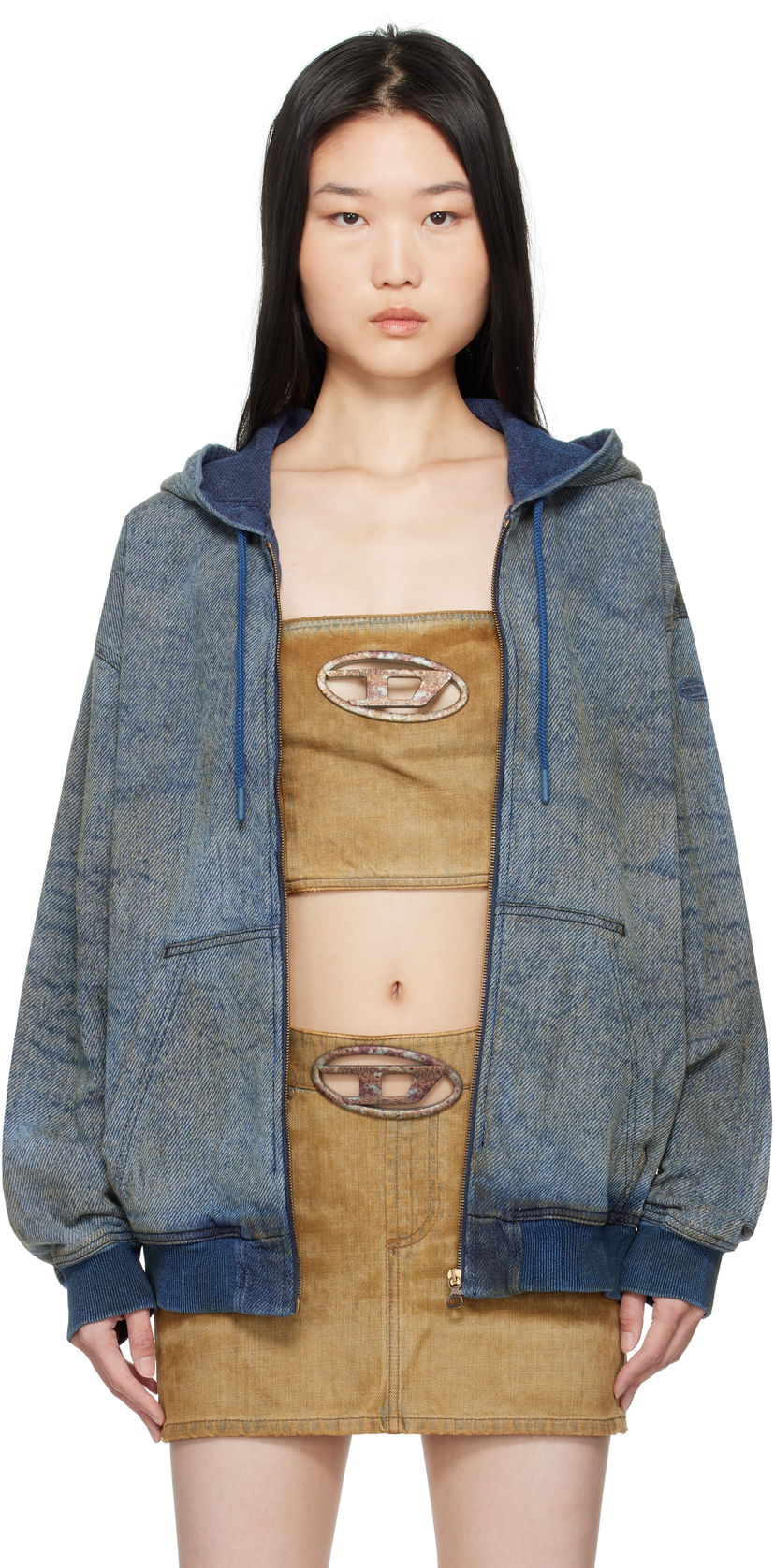 Dukserice Diesel D-Hari-Fsf Denim Hoodie Jacket Plava | A16492 068QE