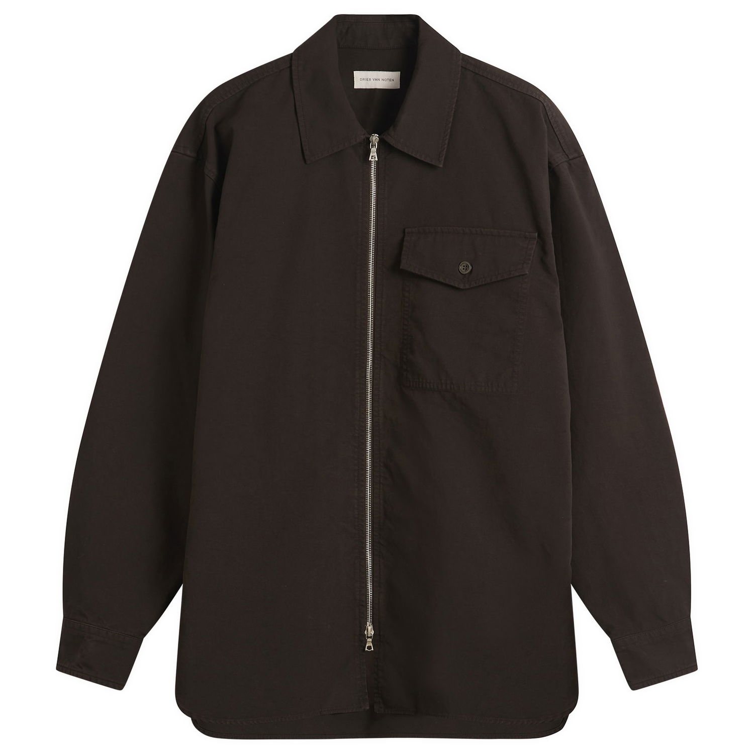 Jakna Dries Van Noten Dries Van Noten Overdyed Double Weave Cotton Shirt Jacket Smeđa | 252-020792-2101-703, 0